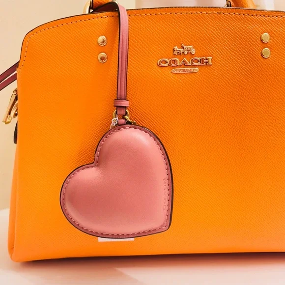 Coach Genuine Leather Puffy Heart Bag Charm/ Keychain - Picture 7 of 15